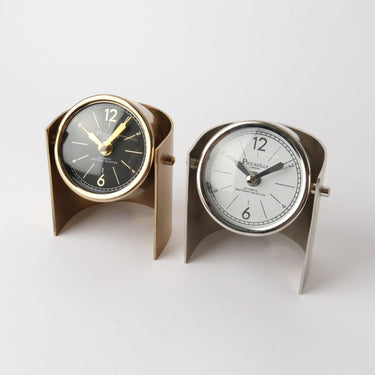 Mid-Century Curved Antique Brass Clock at Online8 Furniture Auckland NZ