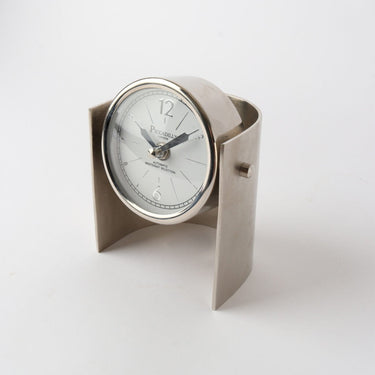 Mid-Century Curved Nickel Clock at Online8 Furniture Auckland NZ