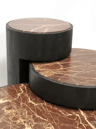 Miele Marble & Wood Coffee Table - Set of 3 at Online8 Furniture Auckland NZ