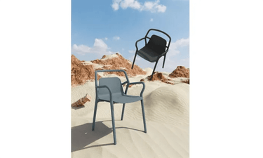 Mila Stackable Outdoor Dining Chair - Black - Set of 4 at Online8 Furniture Auckland NZ