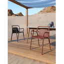 Mila Stackable Outdoor Dining Chair - Rust at Online8 Furniture Auckland NZ