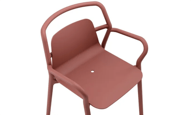 Mila Stackable Outdoor Dining Chair - Rust at Online8 Furniture Auckland NZ