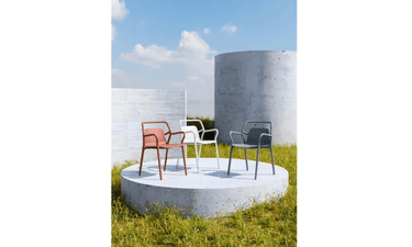 Mila Stackable Outdoor Dining Chair - White - Set of 4 at Online8 Furniture Auckland NZ