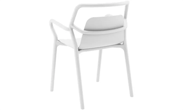 Mila Stackable Outdoor Dining Chair - White - Set of 4 at Online8 Furniture Auckland NZ