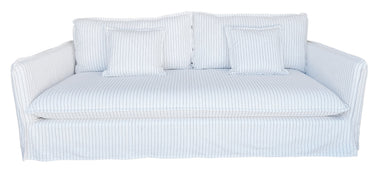 Milford 3 Seater Sofa - White, Grey Pinstripes at Online8 Furniture Auckland NZ
