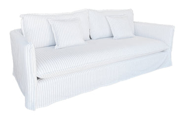 Milford 3 Seater Sofa - White, Grey Pinstripes at Online8 Furniture Auckland NZ