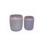 Miller Galvanised Barrel Planters - Set of 2 at Online8 Furniture Auckland NZ