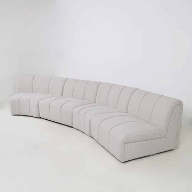 Milo Modular Sofa in ivory fleck polyester, a 388cm modular sofa with a deep 98cm seat