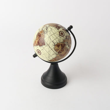Miniature World Globe – Cream & Iron (10cm) at Online8 Furniture Auckland NZ