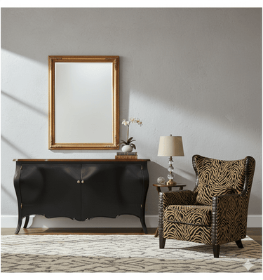 Montigny 2 Door French Sideboard - Black at Online8 Furniture Auckland NZ
