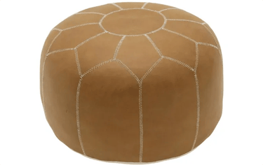 Morocco Vegan Leather Pouf – Brown at Online8 Furniture Auckland NZ