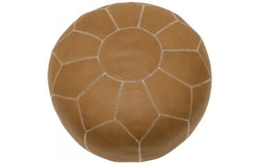 Morocco Vegan Leather Pouf – Brown at Online8 Furniture Auckland NZ
