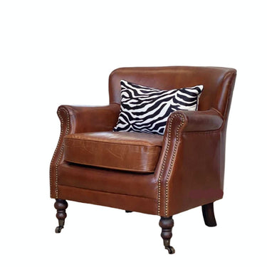 Mortimer Vintage Leather Armchair - Vintage Cigar at Online8 Furniture Auckland NZ