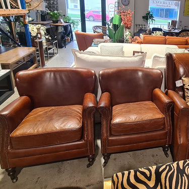 Mortimer Vintage Leather Armchair - Vintage Cigar at Online8 Furniture Auckland NZ