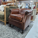 Mossberg Leather Tub Chair - Vintage Cigar at Online8 Furniture Auckland NZ