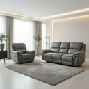 Amario 3RR + R Recliner Lounge Suite - Grey at Online8 Furniture Auckland NZ