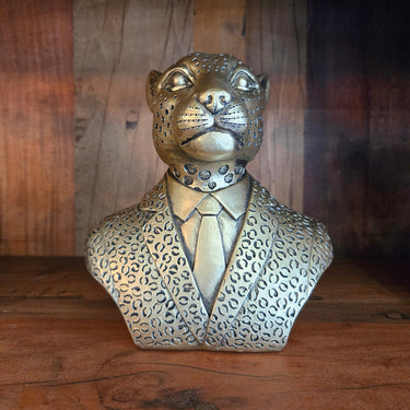 Mr Leopard in Suite Statue - Gold Bust at Online8 Furniture Auckland NZ