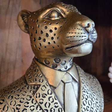 Mr Leopard in Suite Statue - Gold Bust at Online8 Furniture Auckland NZ