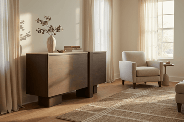 Munoz Sideboard with Stone Top – Walnut at Online8 Furniture Auckland NZ