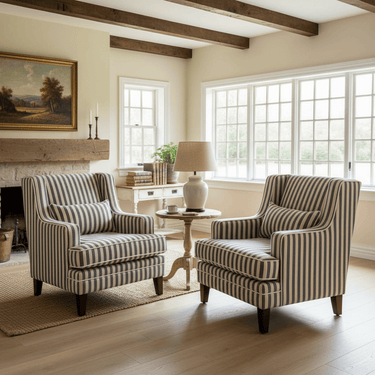 Nantucket High Back Armchair – Coastal Stripe at Online8 Furniture Auckland NZ