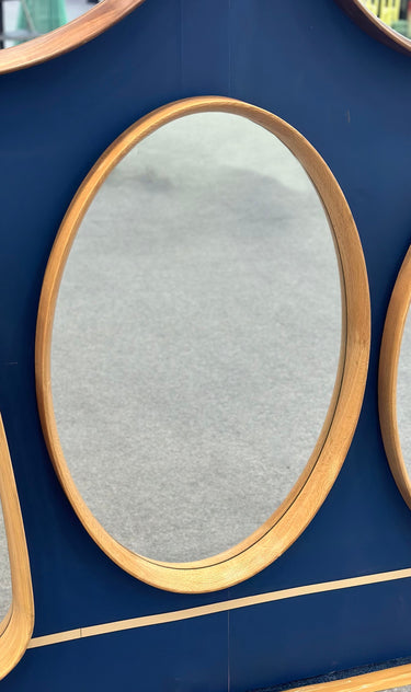 Natural Oak Round Framed Mirror at Online8 Furniture Auckland NZ