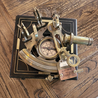 Nautical Brass Sextant with Compass & Box at Online8 Furniture Auckland NZ
