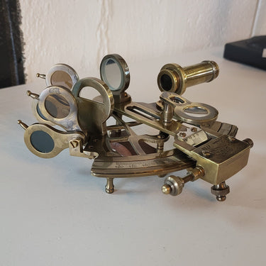 Nautical Solid Brass Sextant With Wooden Box at Online8 Furniture Auckland NZ