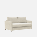 Neah Slim Sofa Bed 180cm in Blida sand grey with slim arms on a solid metal frame
