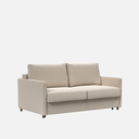 Neah Slim Sofa Bed 180cm in Phobos mocha with slim arms on a solid metal frame