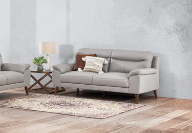Nebraska 3 Seater Leather Sofa - Pewter at Online8 Furniture Auckland NZ