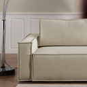 Newilla Sofa Bed with a lift-out seat and large built-in storage box in Avella pine green