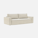 Newilla Sofa Bed in Taura off-white 100% polyester on a solid wood frame with detachable, washable covers