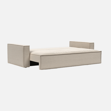Off-white Newilla Sofa Bed with no-zag and pocket springs under hyper-soft foam for seating and sleeping