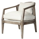 Newport Fabric Armchair - Oak & Linen at Online8 Furniture Auckland NZ