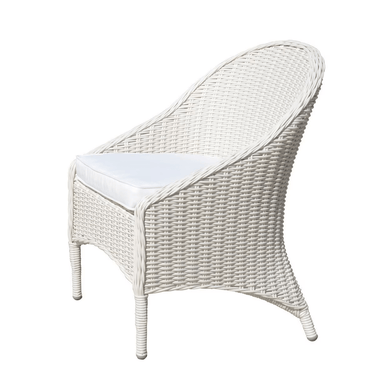 Noosa Outdoor Chair W/Outdoor Seat Cushion - White at Online8 Furniture Auckland NZ