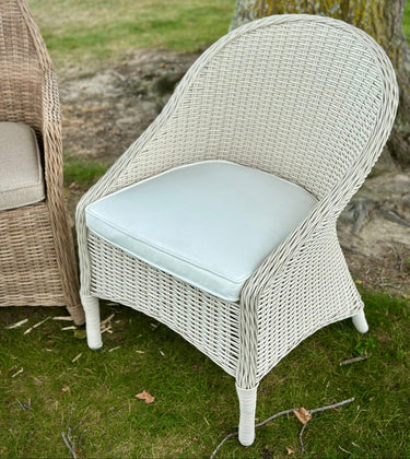Noosa Outdoor Chair W/Outdoor Seat Cushion - White at Online8 Furniture Auckland NZ