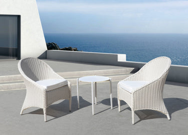 Noosa Outdoor Chair W/Outdoor Seat Cushion - White at Online8 Furniture Auckland NZ