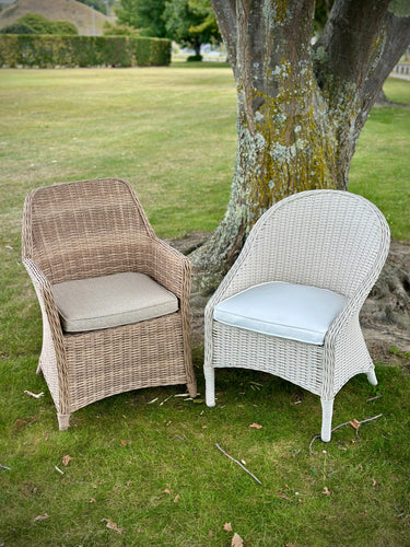 Noosa Outdoor Chair W/Outdoor Seat Cushion - White at Online8 Furniture Auckland NZ