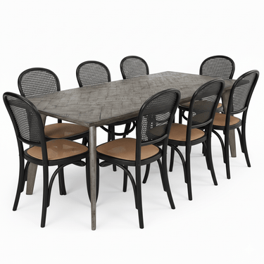 Nordic Herringbone Dining Suite - 8 Seater at Online8 Furniture Auckland NZ