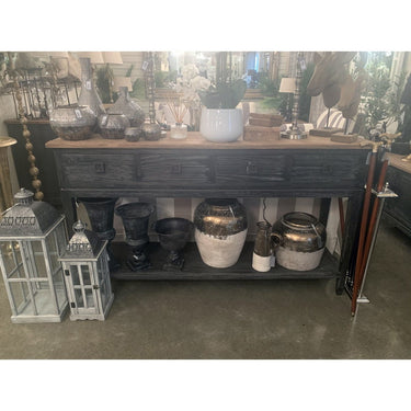 Oak Console Table - 4 Drawer with Shelf at Online8 Furniture Auckland NZ