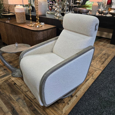 Oakmount Electric Recliner & Rocking Chair - White & Natural at Online8 Furniture Auckland NZ