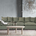 Oasis Washed Belgian Linen 3 Seat Modular Slip Cover Sofa - Olive at Online8 Furniture Auckland NZ