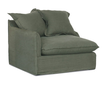 Oasis Washed Belgian Linen 3 Seat Modular Slip Cover Sofa - Olive at Online8 Furniture Auckland NZ