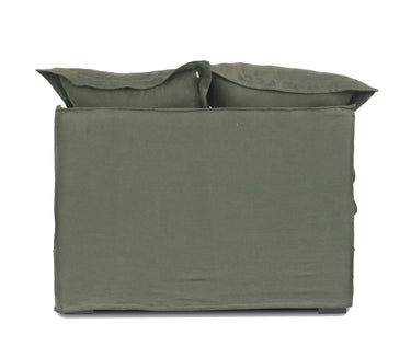 Oasis Washed Belgian Linen 3 Seat Modular Slip Cover Sofa - Olive at Online8 Furniture Auckland NZ