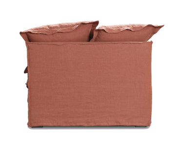Oasis Washed Belgian Linen 3 Seat Modular Slip Cover Sofa - Rust at Online8 Furniture Auckland NZ