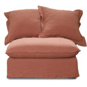 Oasis Washed Belgian Linen 3 Seat Modular Slip Cover Sofa - Rust at Online8 Furniture Auckland NZ