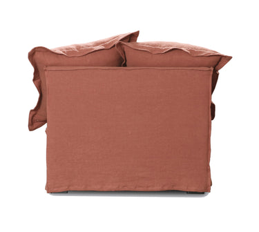 Oasis Washed Belgian Linen 3 Seat Modular Slip Cover Sofa - Rust at Online8 Furniture Auckland NZ