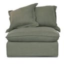Oasis Washed Belgian Linen Dream Sofa Centre - Olive at Online8 Furniture Auckland NZ