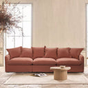 Oasis Washed Belgian Linen Sofa Left - Rust at Online8 Furniture Auckland NZ