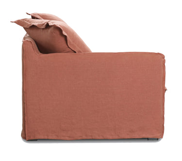 Oasis Washed Belgian Linen Sofa Left - Rust at Online8 Furniture Auckland NZ